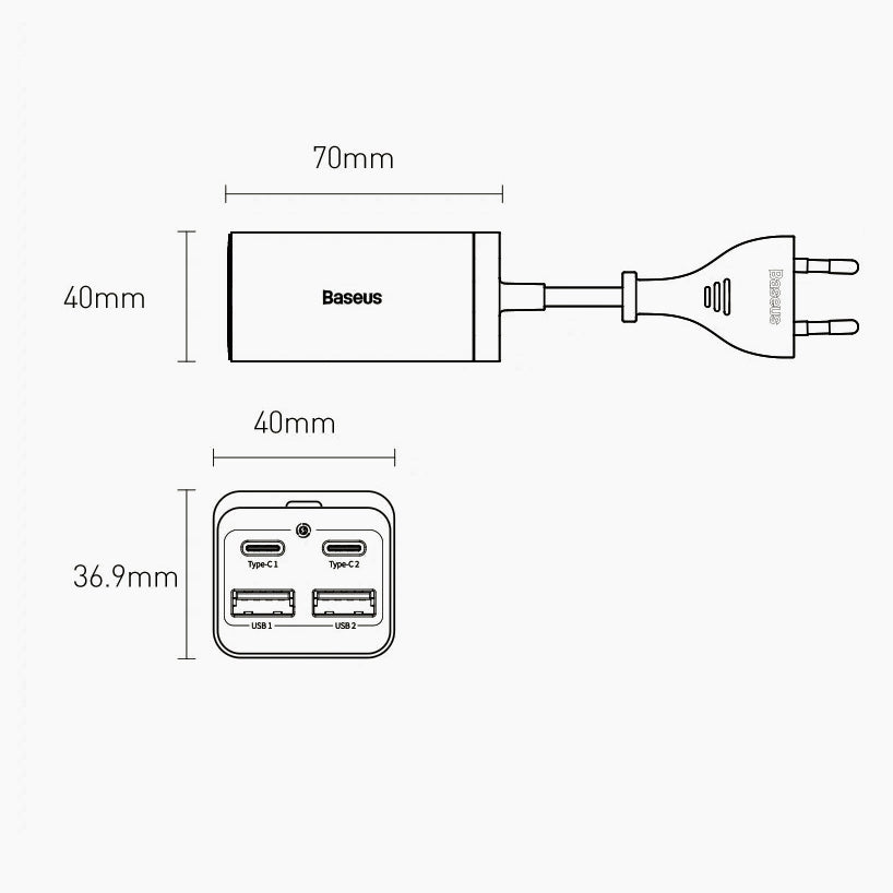 Chargeur Universel Ultra-rapide / 4-en-1 / 65W / 150cm