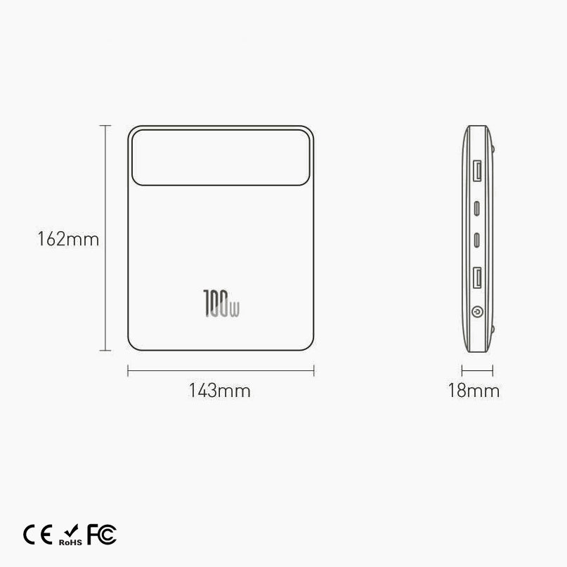 Batterie externe rapide Expert / 100W / 20000mAh / 4 sorties