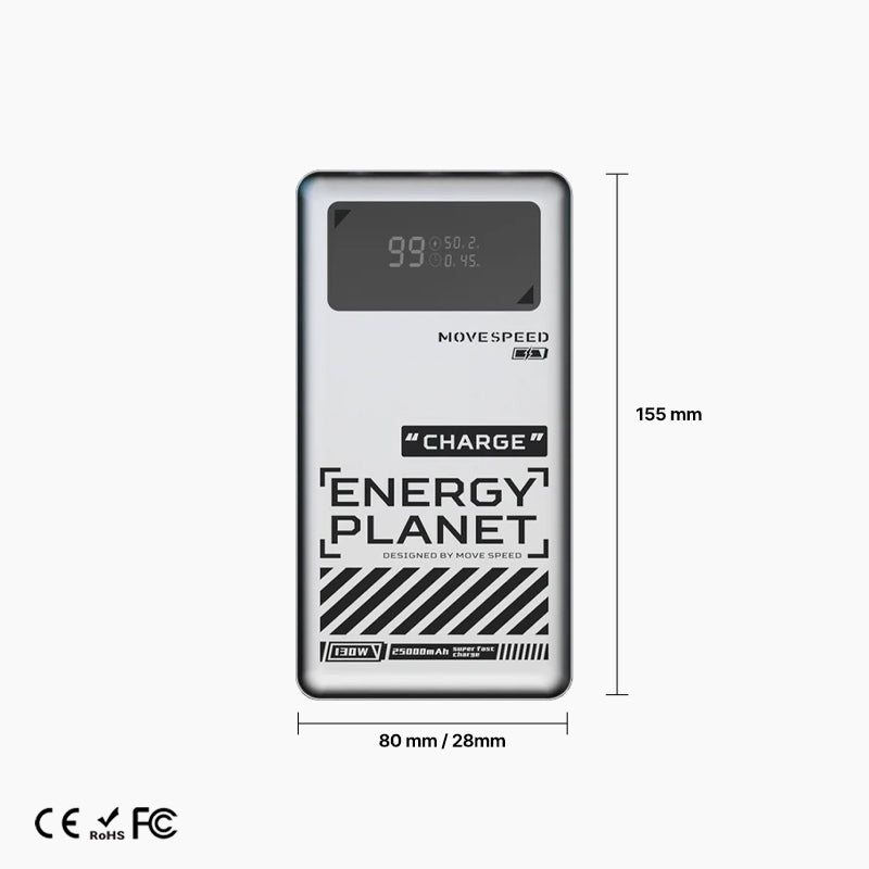 Batterie externe rapide Grande Puissance / 130W / 25000mAh / 3 sorties