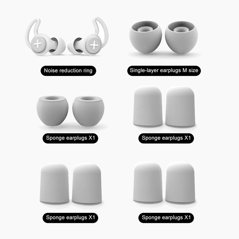 Bouchons d'oreilles ergonomiques silicone lavable + embouts à mémoire de forme