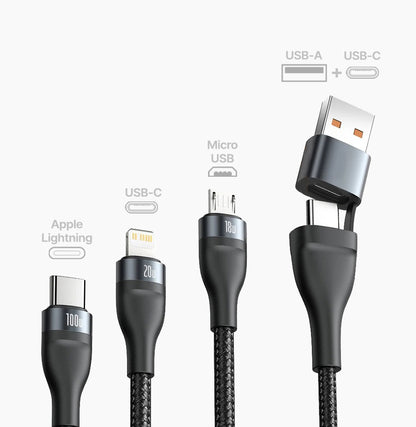 Câble multi 5-en-1 / Charge rapide 100W