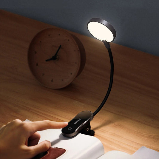 Mini lampe de bureau sans fil flexible avec clip ultra-compacte