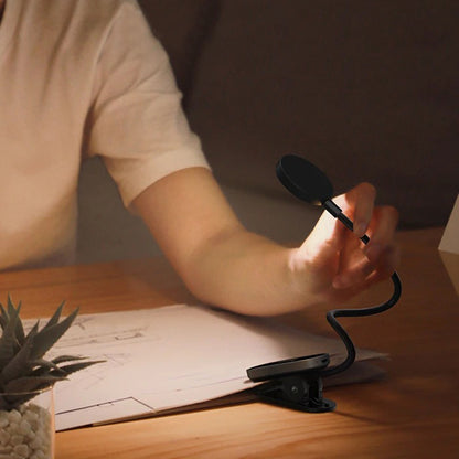 Mini lampe de bureau sans fil flexible avec clip ultra-compacte